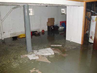 flooded basement cleanup